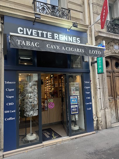 Civette Rennes - Tabac - VAPE SHOP Et CBD SHOP - Café - Cigare, Bureau de Tabac à Paris 06