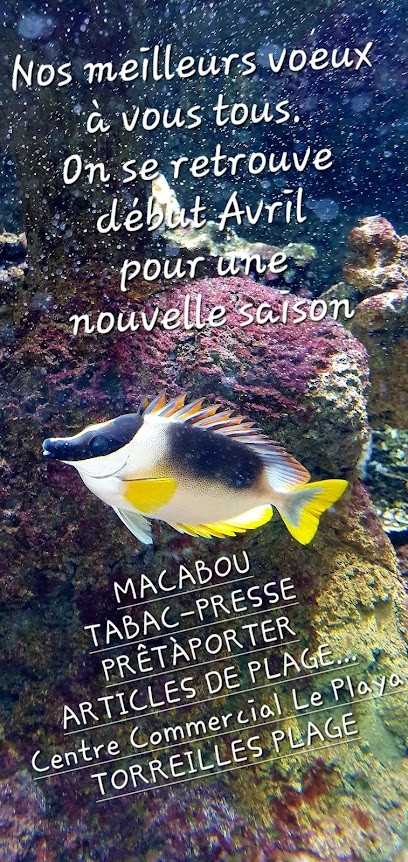 Macabou TABAC PRESSE CADEAUX FDJ VETEMENTS ARTICLES DE PLAGE, Bureau de Tabac à Torreilles